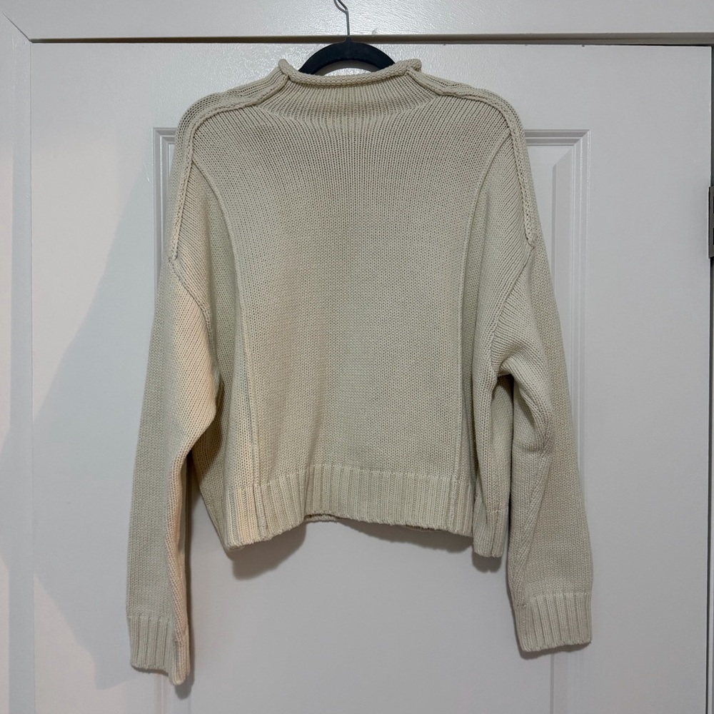Zara Women's Mockneck Cream Sweater